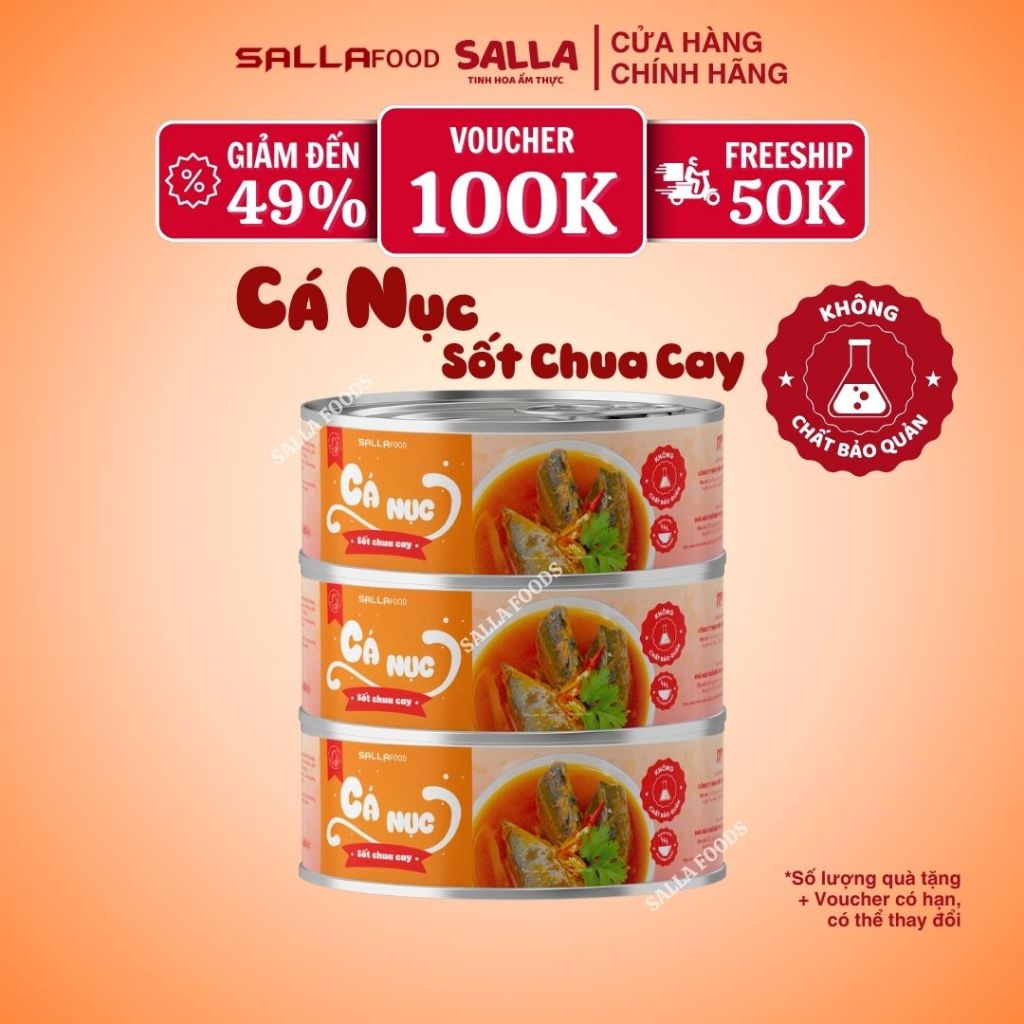 Cá Nục Sốt Chua Cay SALLAFOOD - Chua Cay, Đậm Đà, Chuẩn Vị Cơm Nhà