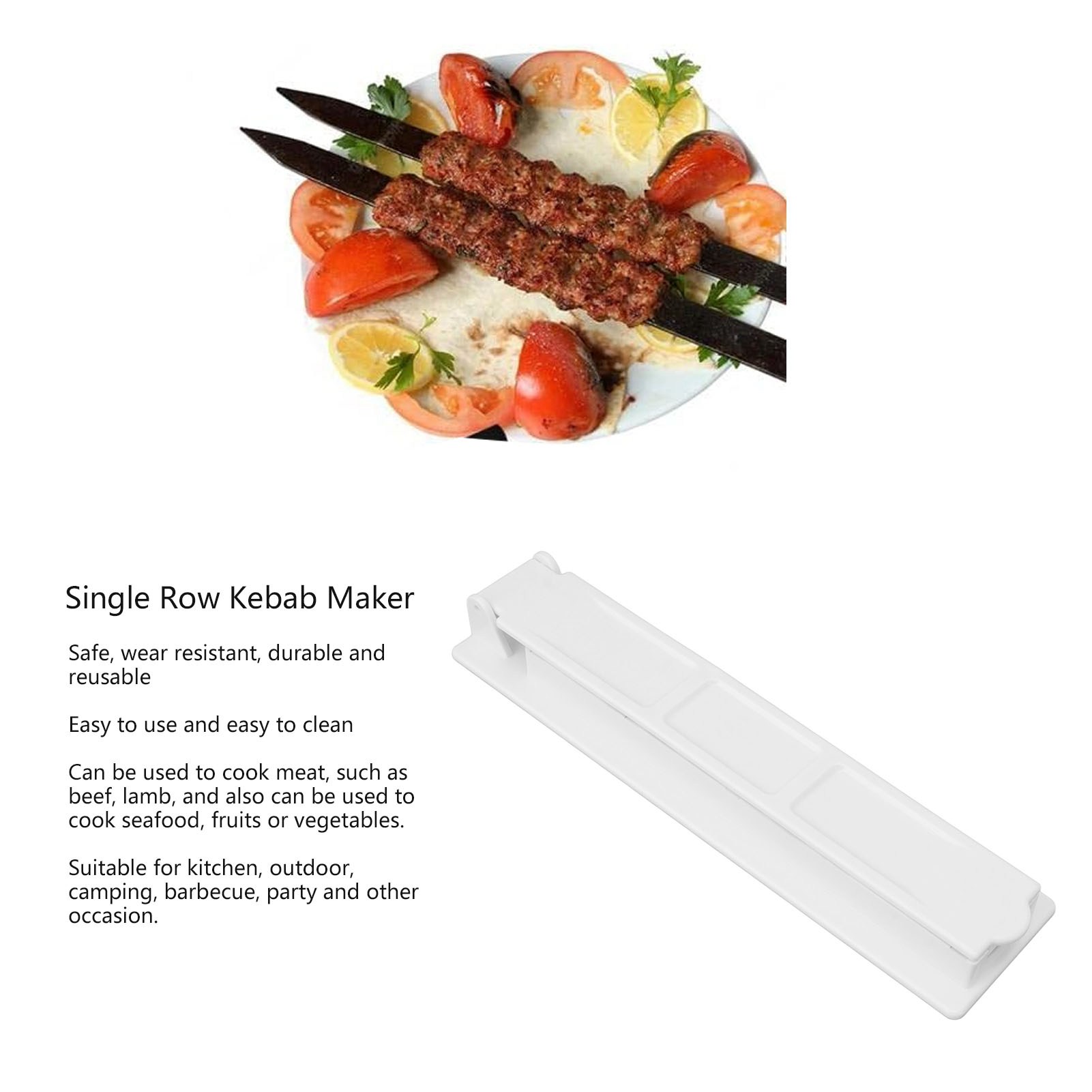 Barbecue Skewer BBQ Meat Barbecue Skewer Single Row Kebab Maker Outdoor BBQ Tools ABS Material Multifunctional Easy To Use Portable for Camping (White) ราคา 133 บาท*ส่งฟรี