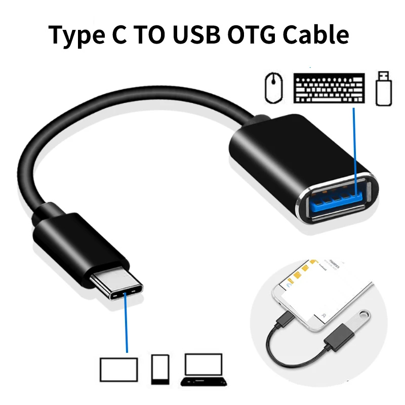Type-c cáp chuyển đổi otg usb 2.0 loại c nam để usb 2.0 một nữ otg dữ liệu dây cáp chuyển đổi