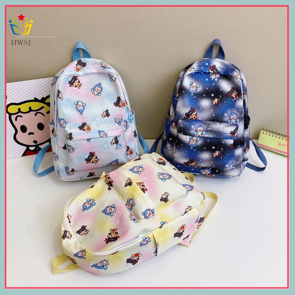 HWSJ Nezha Ba lô Nylon Sức chứa lớn Túi đeo vai Chất lượng cao Trọng lượng nhẹ Cặp sách Trẻ em