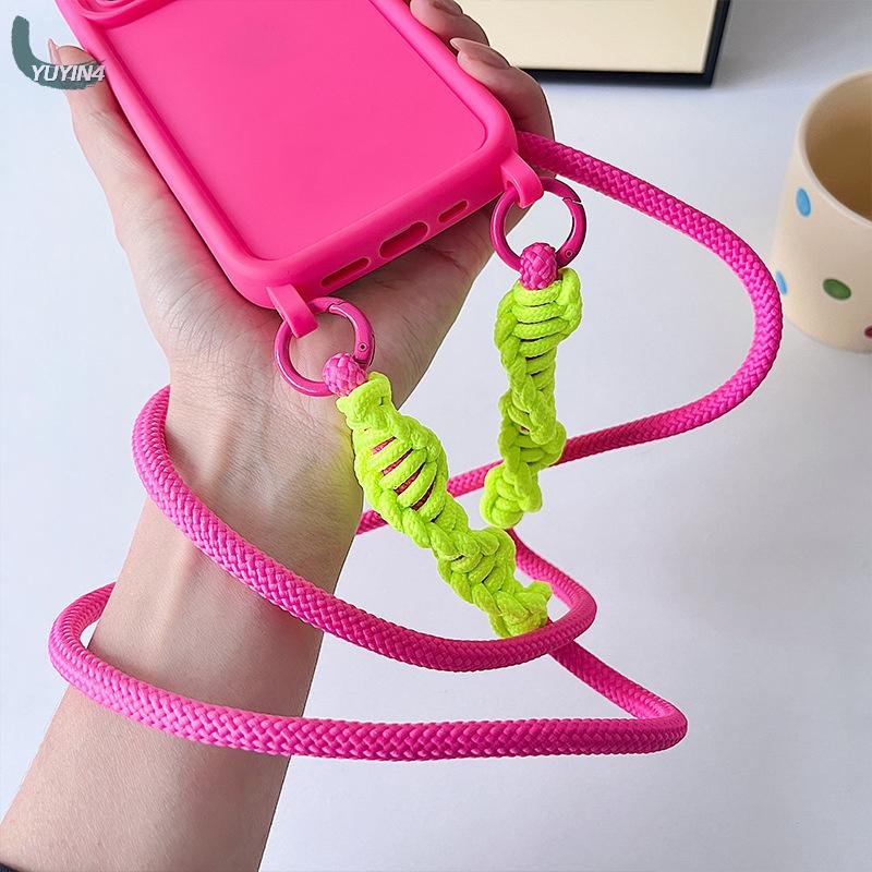 YUYIN4 Điện Thoại Di Động Dây Buộc Màu Xoắn Ốc Dệt Dài Dây Đeo Điện Thoại Chống Mất Dây Đeo Cổ Dây Đeo Crossbody Dây Bền Dây Cho Nam Giới Phụ Nữ