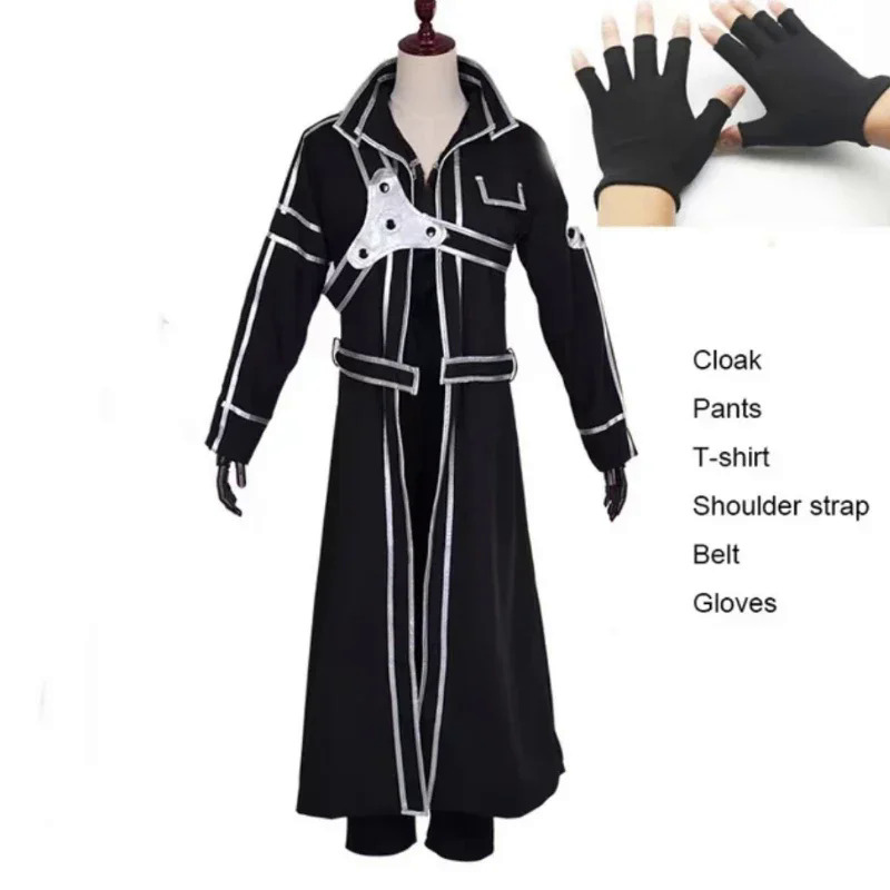 Anime Kirito Kazuto Kiria Cosplay Trang Phục Kiếm Nghệ Thuật Trực Tuyến Halloween Trang Phục Tóc Giả