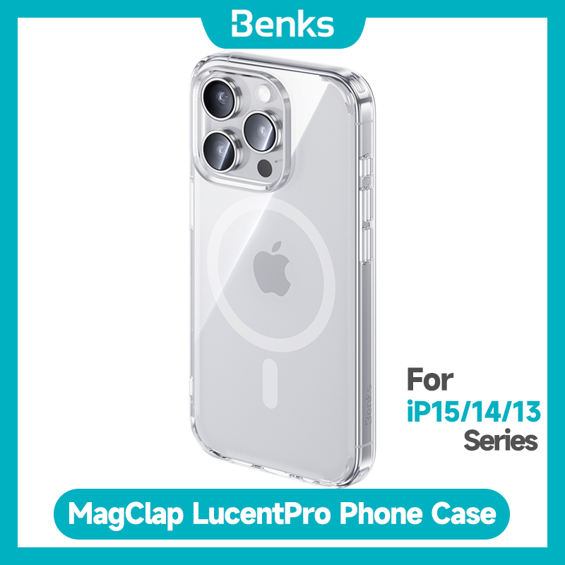 Benks Lucent Pro Ốp điện thoại cho Iphone 15/14/13 Series trong suốt mới chống rơi bảo vệ trường hợp MagSafe tương thích