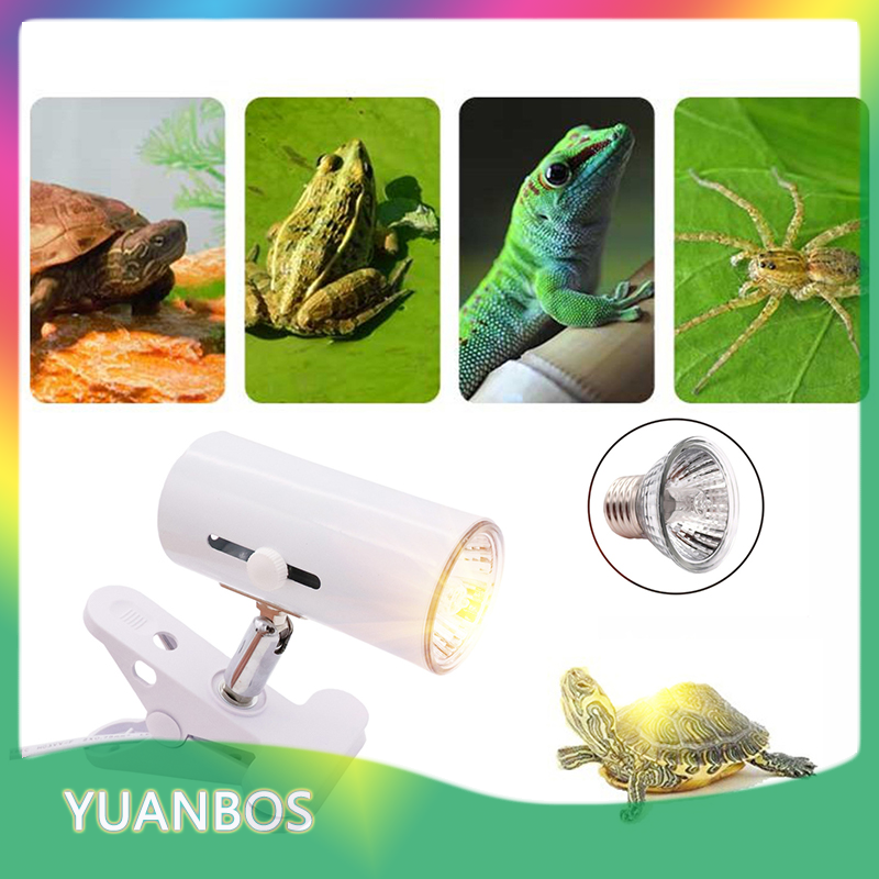YUANBOS Bộ đèn bò sát UVA + UVB Giá đỡ đèn bằng gốm gắn kẹp sưởi ấm tia UV cho rùa