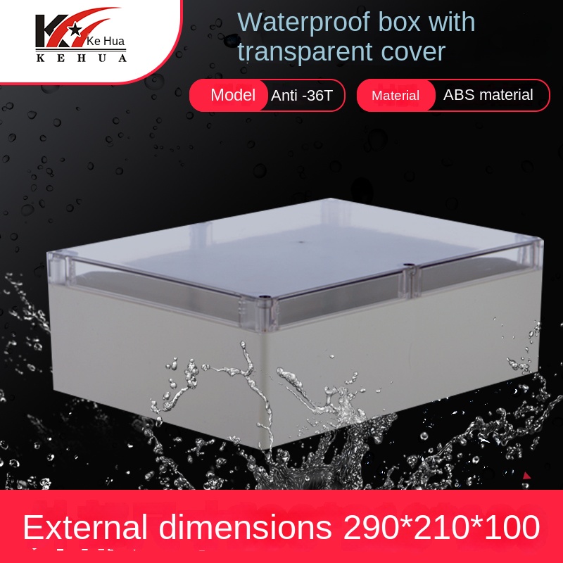 Hộp Nhựa Đựng Thiết Bị Điện Tử 210*290*100 | Vỏ Nhựa Cao Cấp Kín Nước - Nắp Trắng/Trong Suốt, Chống Thấm Hiệu Quả - Nắp Trong Suốt