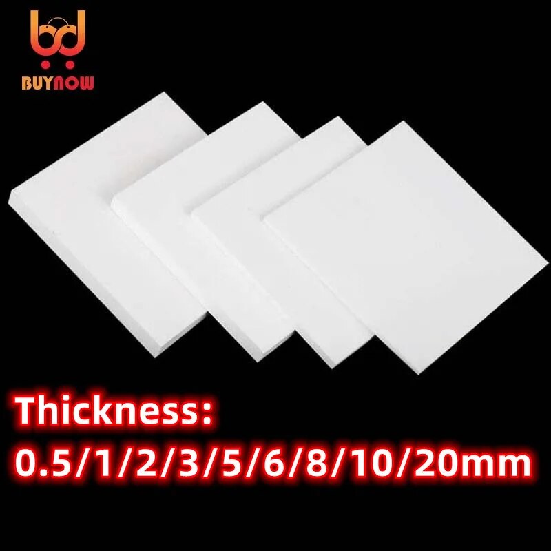 1pcs White PTFE Film High Strength Temperature PTFE Sheet  thick0.1/0.25/0.3mm For Compression Molding Extrusion Processing
