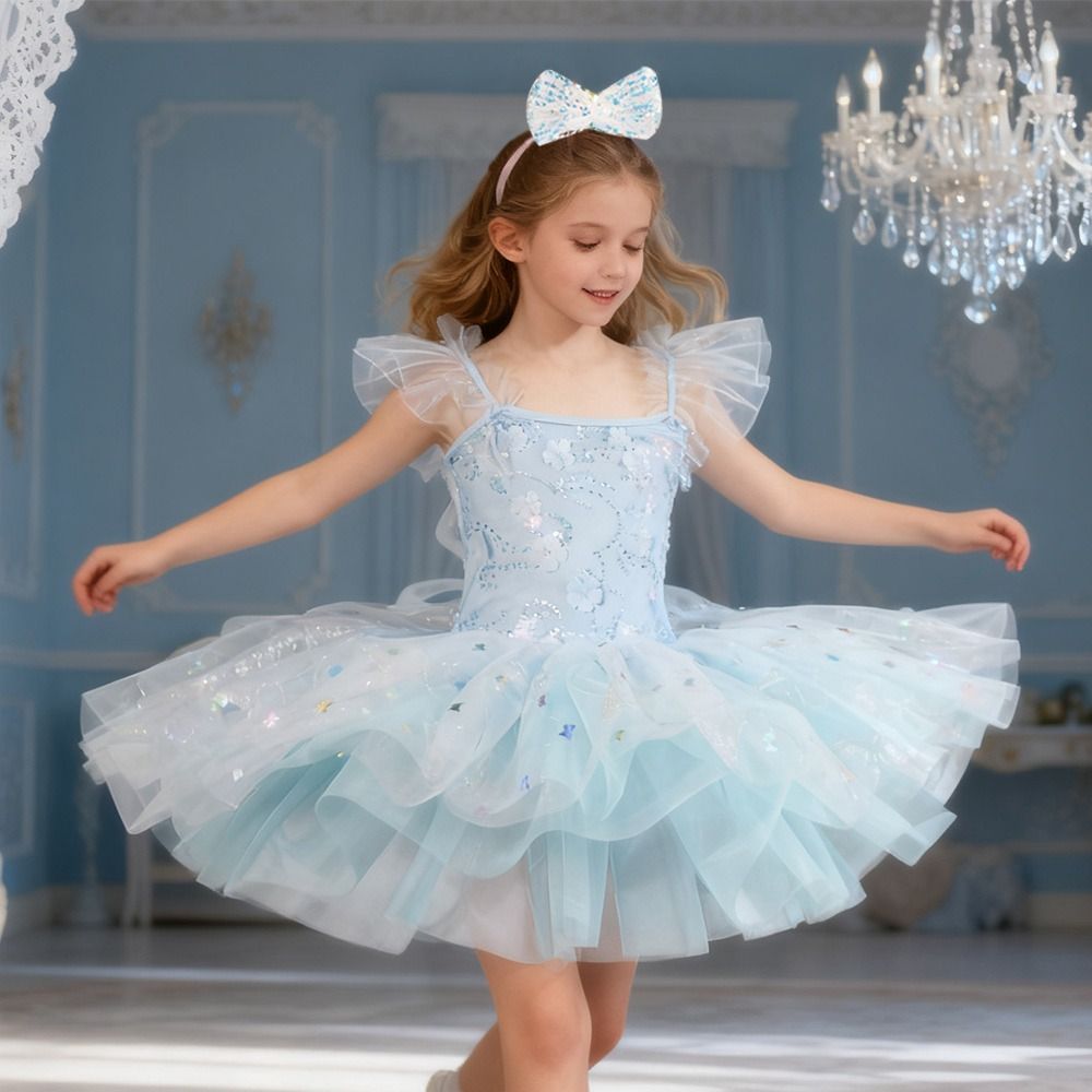 CHOCOL Đầm sequin Váy ballet cho trẻ em Hoa Hiện đại Váy tutu ballet Thời trang Váy tiệc Quần áo biểu diễn Bé gái