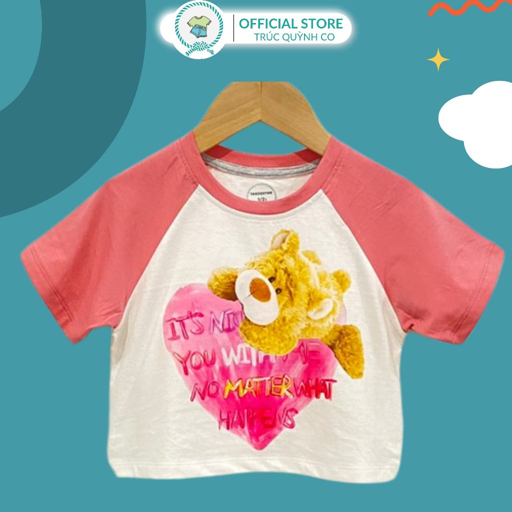Áo Thun Croptop In Hình Gấu Teddy Nữ Trúc Quỳnh Co (12-33kg) - 2