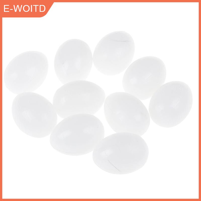 YINGRAN3 10pcs สีขาวของแข็งพลาสติกนกพิราบไข่ Dummy ปลอมไข่ฟักวัสดุ ราคา 52 บาท*ส่งฟรี