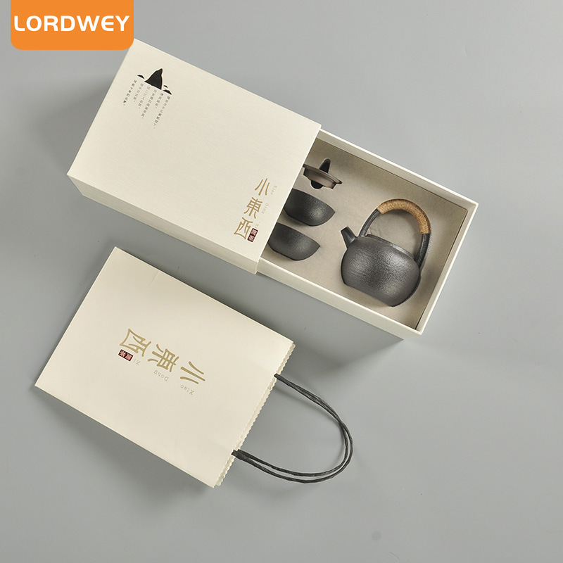 LORDWEY Japanese-Style Travel Tea Set Gift Box Simple Outdoor Portable One Pot Two Cups Teapot High-End Kung Fu Tea Set ราคา 804 บาท*ส่งฟรี