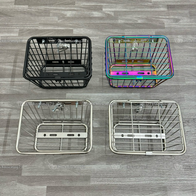 Rổ xe inox titan mẫu trung đa năng size 27x18x16 