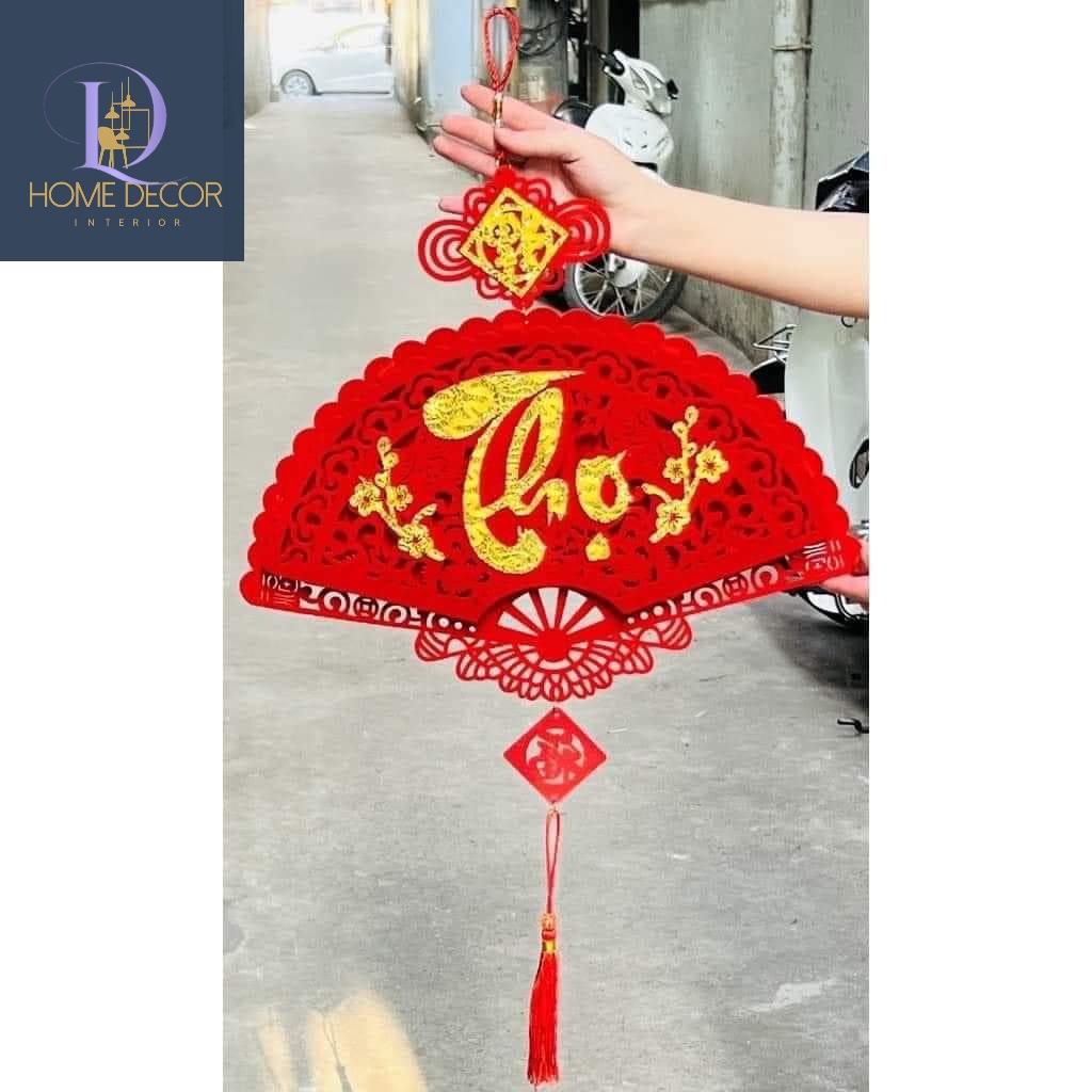 Quạt chữ Phúc Lộc Thọ trang trí Tết