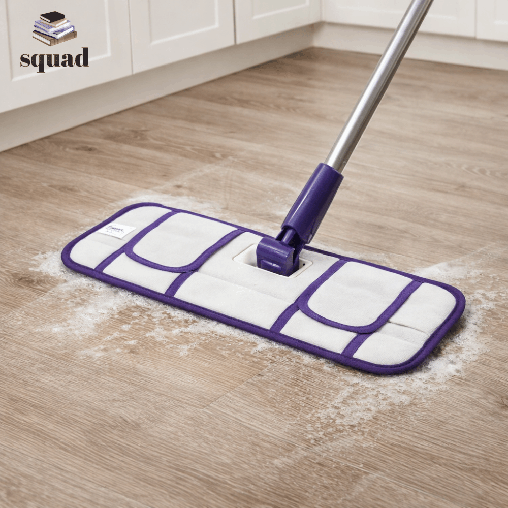 SQUAD 2 pieces Đa năng Khăn lau microfiber Thấm hút Có thể giặt Miếng lau nhà tái sử dụng Chổi lau nhà Giặt ủi ướt và khô Bộ thay thế đệm sàn Vệ sinh gia đình