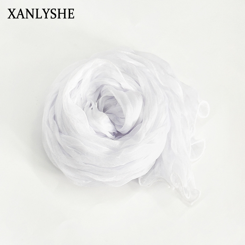 XANLYSHE ผ้าพันคอสตรีมุสลิมสไตล์ทันสมัย ผ้าคลุมบางเบาเนื้อผ้าบับเบิ้ลครีป ระบายอากาศได้ดี เหมาะกับแฟชั่นฤดูใบไม้ผลิ ราคา 68 บาท*ส่งฟรี