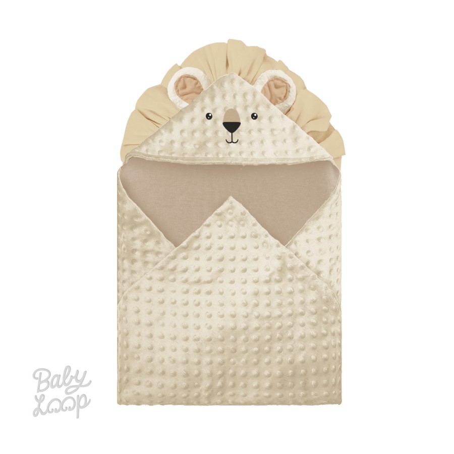 Baby loop Hoodie Blanket Minky Lion Inner Bamboo Cotton - Selimut Bayi & Anak