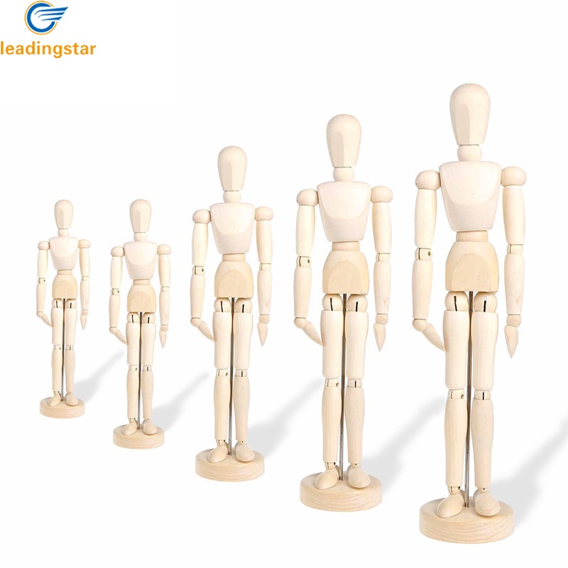 Leadingstar nhanh chóng Giao Hàng Sơn phác thảo bằng gỗ người mẫu nghệ sĩ di chuyển chân tay búp bê nghệ thuật vẽ mô hình nhân vật mannequin trẻ em Đồ chơi【cod】