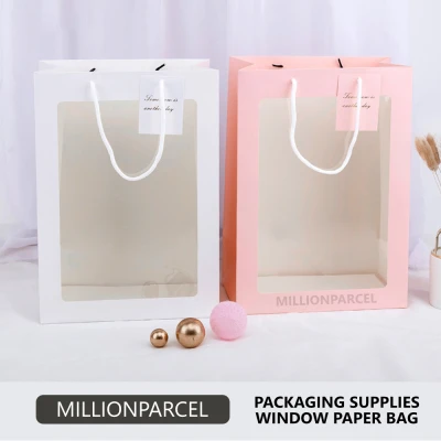 Window Paper Bag / Gift Bag / Shopping Bag / Birthday Gift / Event bag / Kraf Paper bag