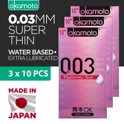 [Bundle of 3] Okamoto 003 0.03 Hyaluronic Acid Condoms Pack of 10s