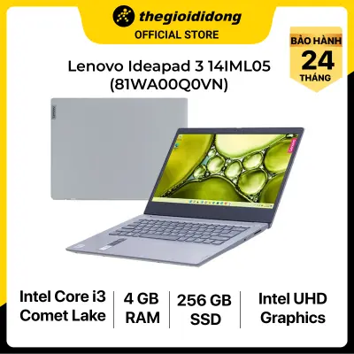 [Trả góp 0%] Laptop Lenovo Ideapad 3 14IML05 i3 10110U/4GB/256GB/14