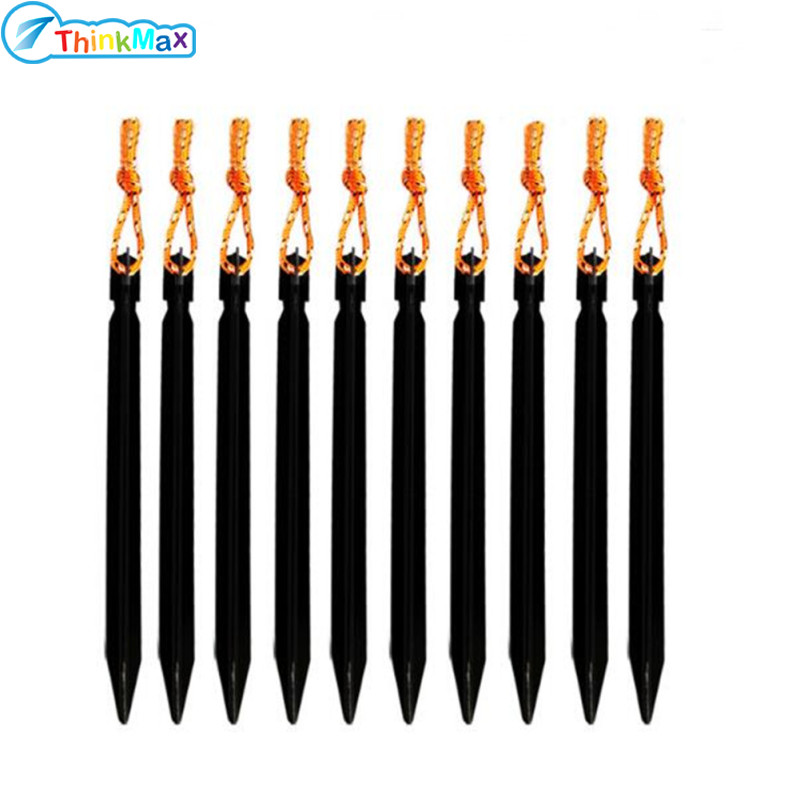 10Pcs/set Aluminum Alloy 18cm Outdoor Camping Trip Tent Peg Ground Nail Stakes ราคา 111 บาท*ส่งฟรี