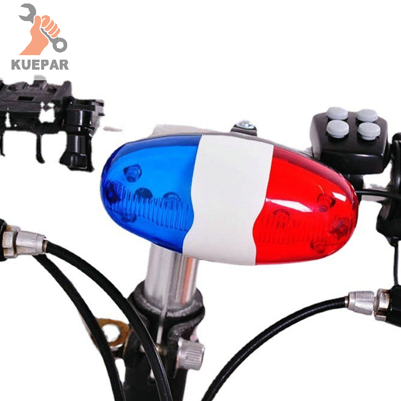 Flash Sale Chuông Xe Đạp 6 đèn LED 4 tông màu đèn cảnh sát Còi điện tử Còi Xe đạp trẻ em
