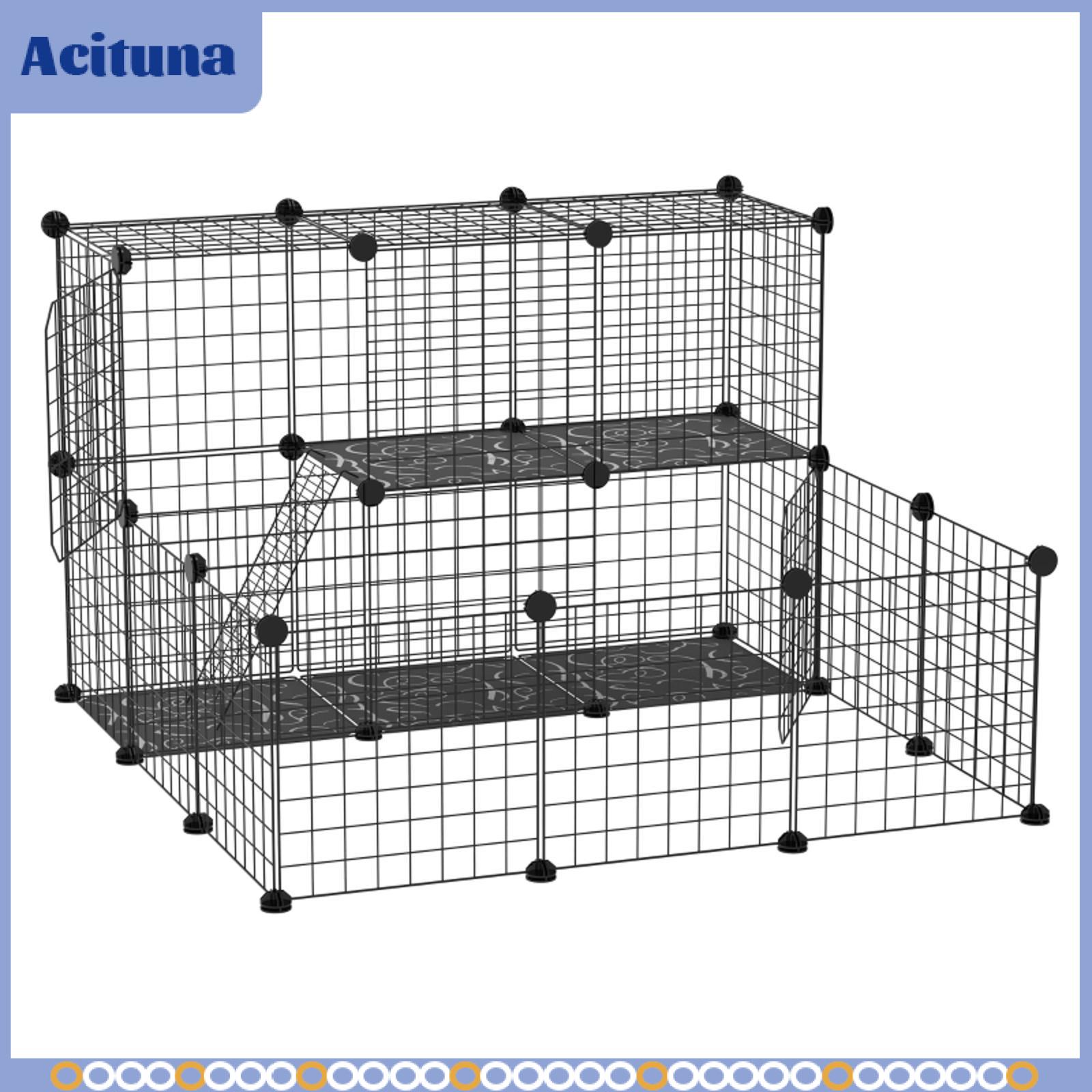 Pet Playpen w/ Door Customisable Fence for Guinea Pigs Chinchillas - Black ราคา 9,909 บาท*ส่งฟรี