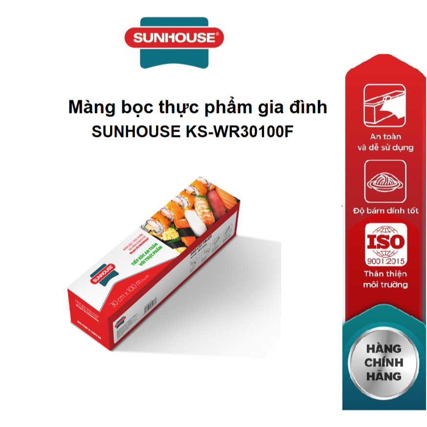 Màng bọc thực phẩm gia đình sunhouse ks-wr30100f