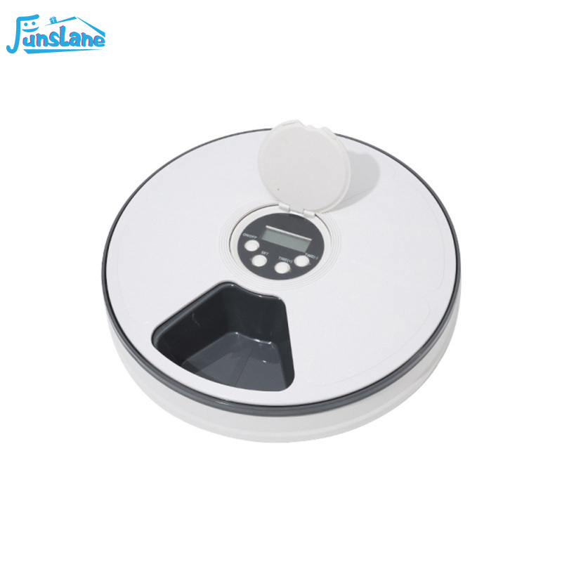 FunsLane Automatic Timed Cat Feeder, Smart Pet Feeder With Voice Reminder, 6 Meal Wet And Dry Separation Detachable Automatic Dog Feeder Easy To Clean For Pet ราคา 975 บาท*ส่งฟรี