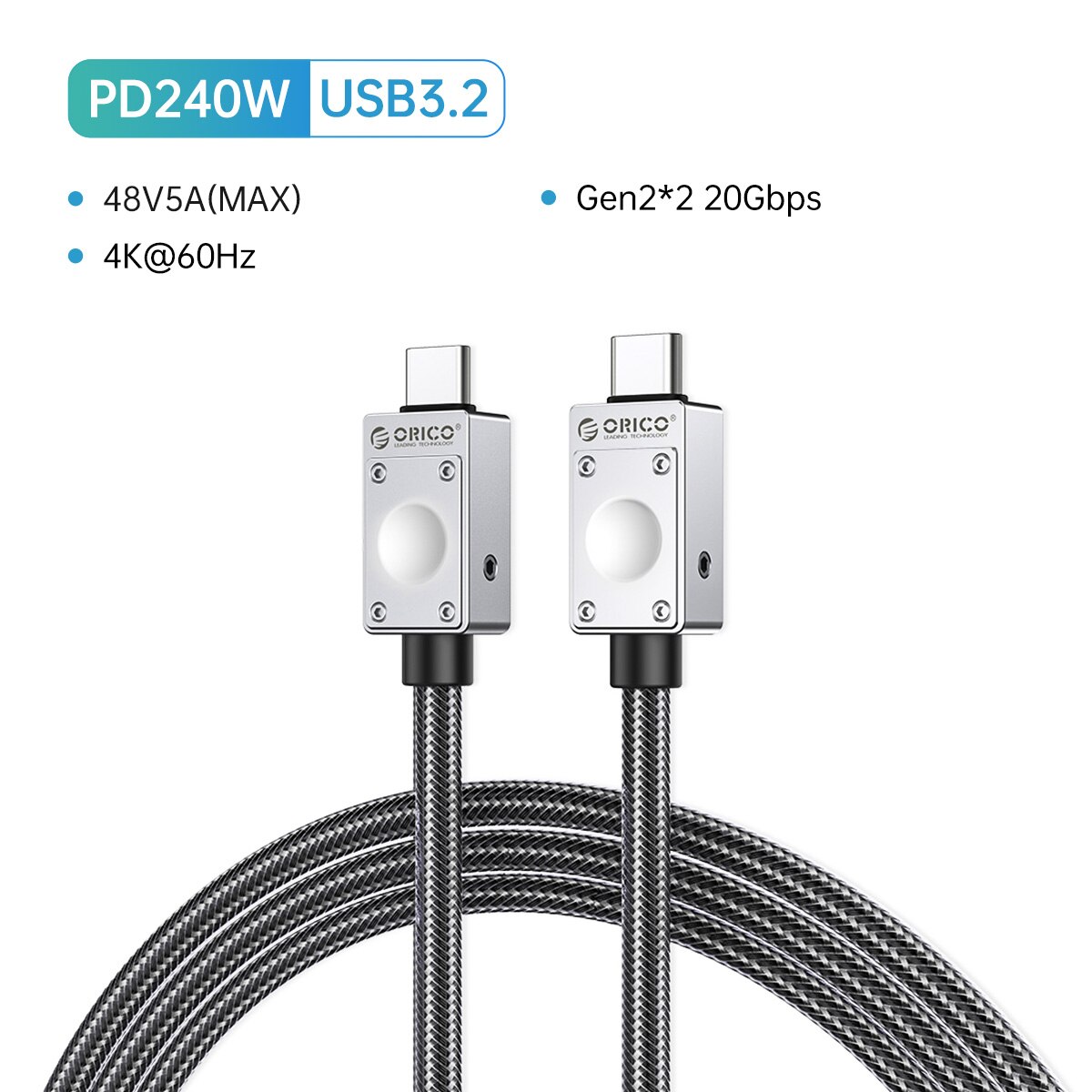 ORICO 40Gbps usb4 Cáp C để ucb C 240W sấm sét 3 Loại-C Dây sạc nhanh 8K 60Hz tv box cho điện thoại d