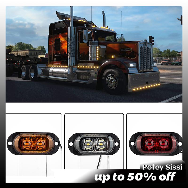 Potey 12V 24V xe tải LED Side Marker ánh sáng xe trailer Dot E8 đánh dấu phản xạ van giải phóng mặt bằng đèn cho xe tải RV xe buýt thuyền