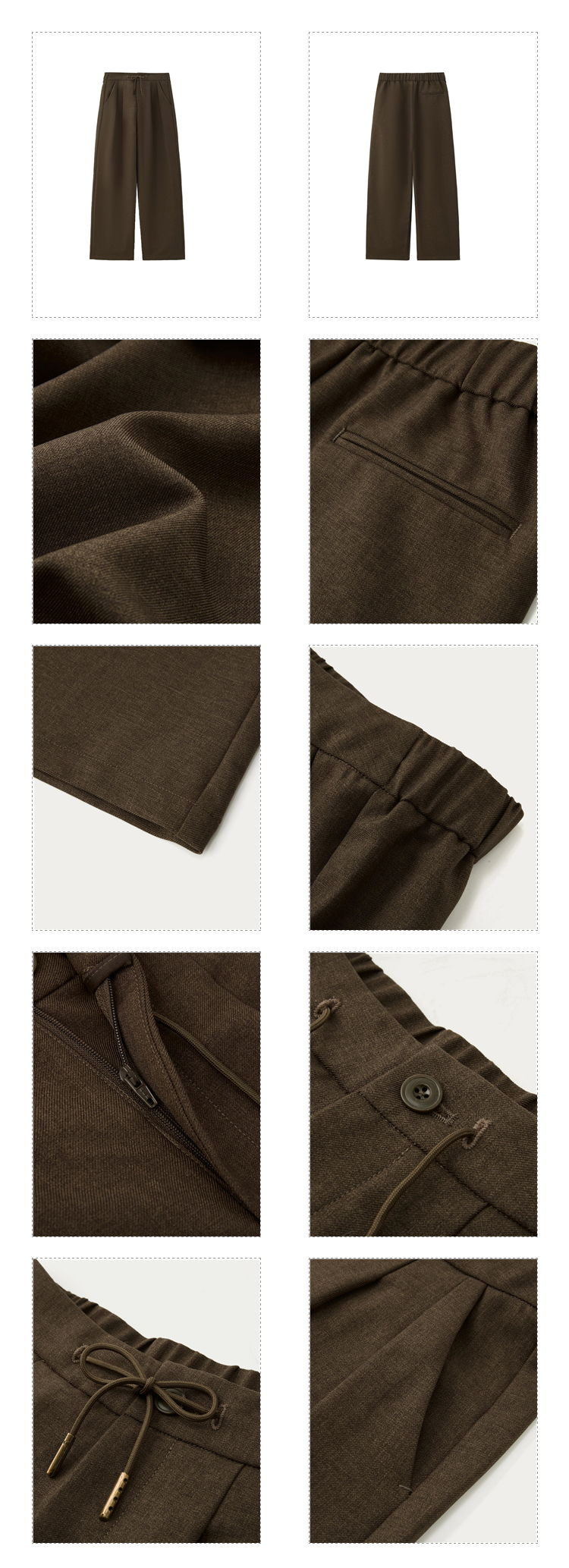 Giordano Women Drawstring half elastic waist pleated suit pants Free Shipping 18414222 · v2
