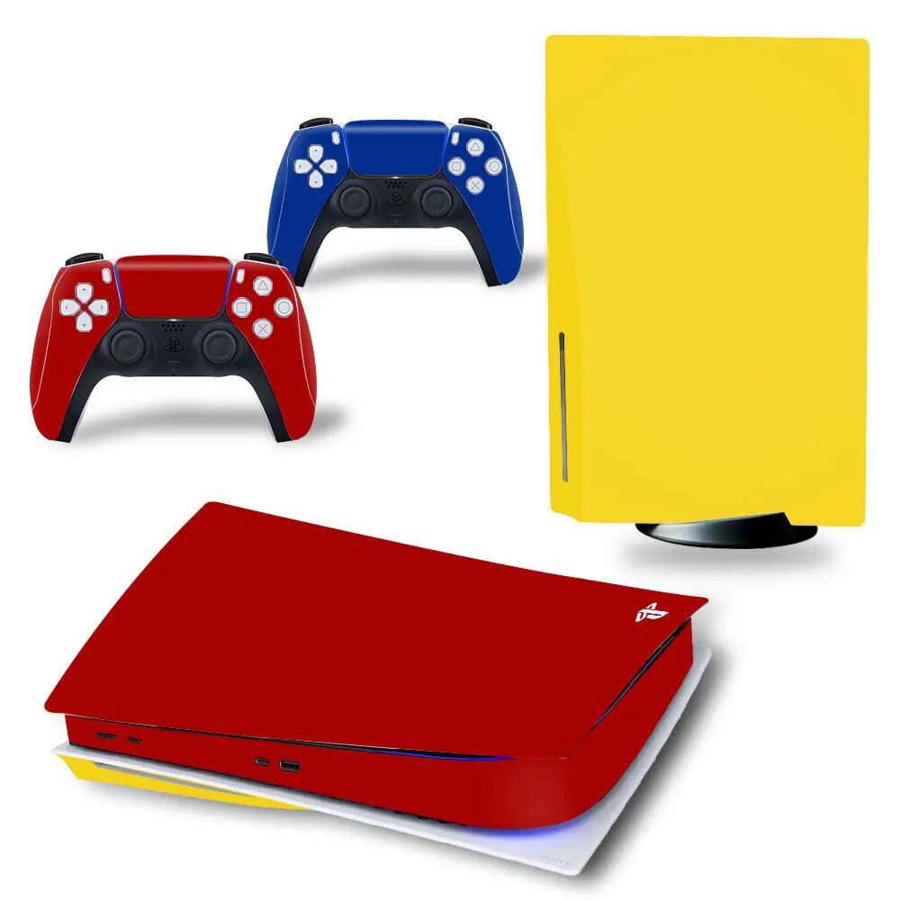 【100%-original】 Pure Color Ps5 Standard Disc Edition Skin Sticker Decal Cover For 5 Console Controller Ps5 Protection Case