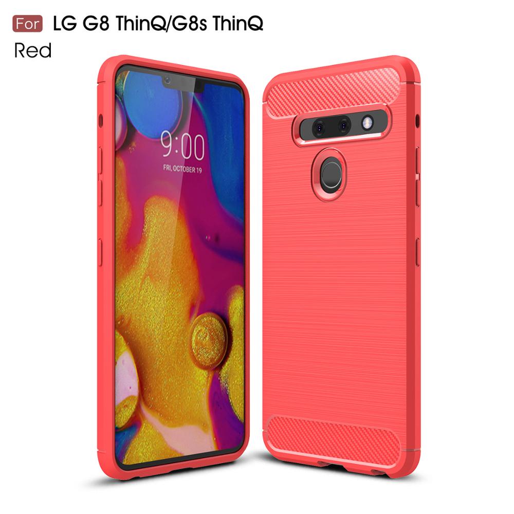 Vỏ silicon cho LG G8 thinq sợi Carbon chống sốc bìa cho LG g8s thinq trường hợp bảo vệ vân xước trên LG g8x thinq