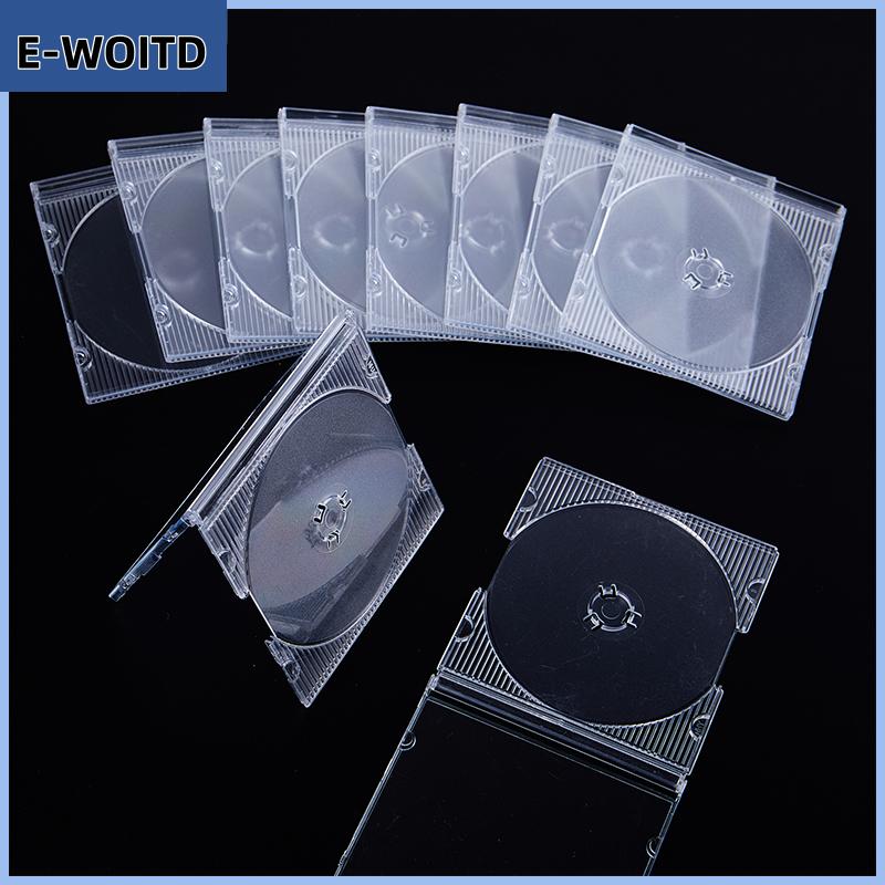 XUNYU3 5 10pcs hộ gia đình tiêu chuẩn đĩa duy nhất hộp lưu trữ DVD trường hợp CD trường hợp rỗng rõ ràng nhựa CD trường hợp đĩa CD hộp
