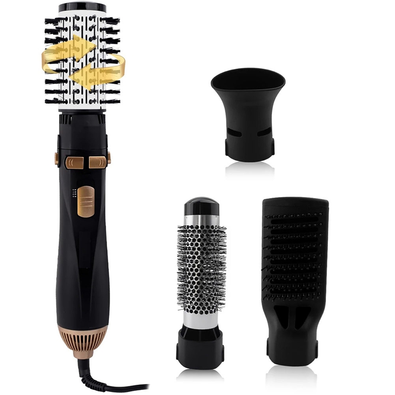 [Waanon]Styling Tool for Woman 4-Head Hot Air Brush Hair Dryer Electric Straightener Curler Roller Comb Blower Strong Wind