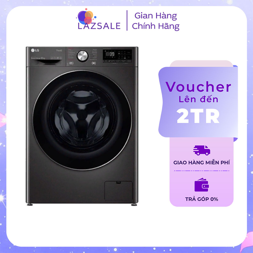 Máy giặt LG 14kg Cửa ngang Inverter FV1414S3BA - Công nghệ AI DD bảo vệ sợi vải, Công nghệ Turbo, Wash360, Hẹn giờ giặt, Khóa trẻ em, Thêm đồ trong khi giặt