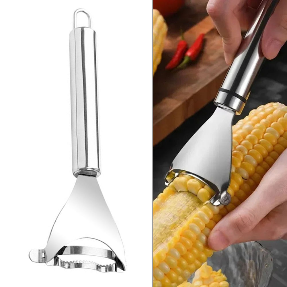 Hozzby Dụng cụ bóc vỏ ngô nhỏ gọn tiện ích nhà bếp hiệu quả dụng cụ tách vỏ bằng inox 【hàng có sẵn】