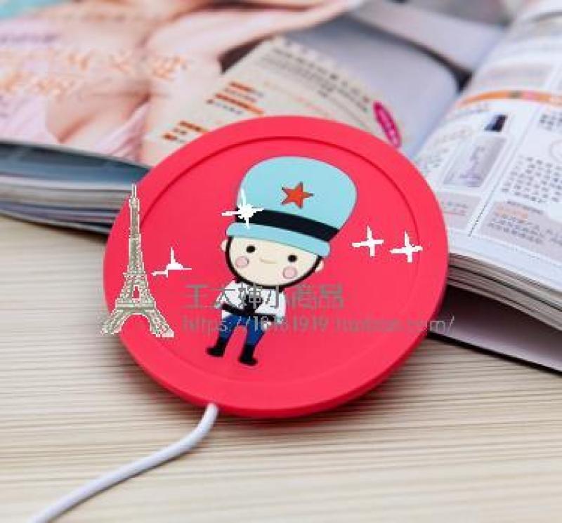 Cartoon Creative Incense Inserted Silica Gel Insulated Coaster Heating Coaster Constant Temperature Heating Cup Milk Heater Warm Cup of the Vacuum Dish Singapore
