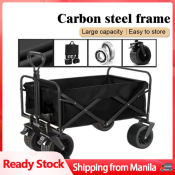 Utility Folding Camping Trolley Wagon with Big Wheels