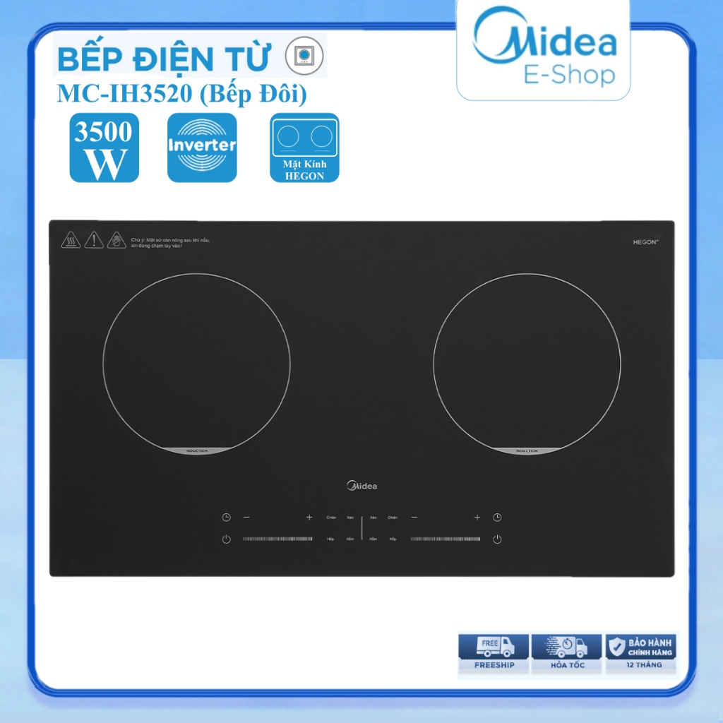 Bếp Từ Midea MC-IH3520 (Bếp Từ Đôi, Bếp Điện Từ Inverter Công suất 3500W)