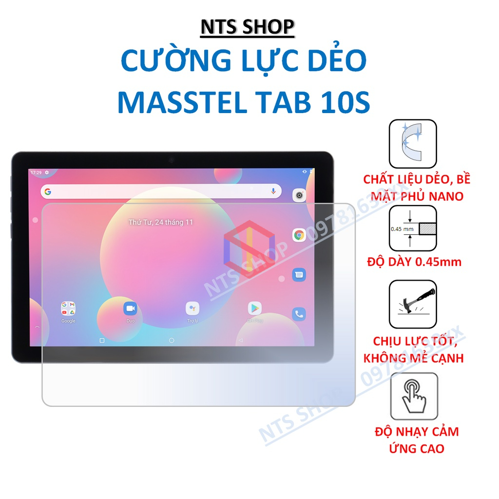 Cường lực dẻo bảo vệ màn hình masstel tab 10s