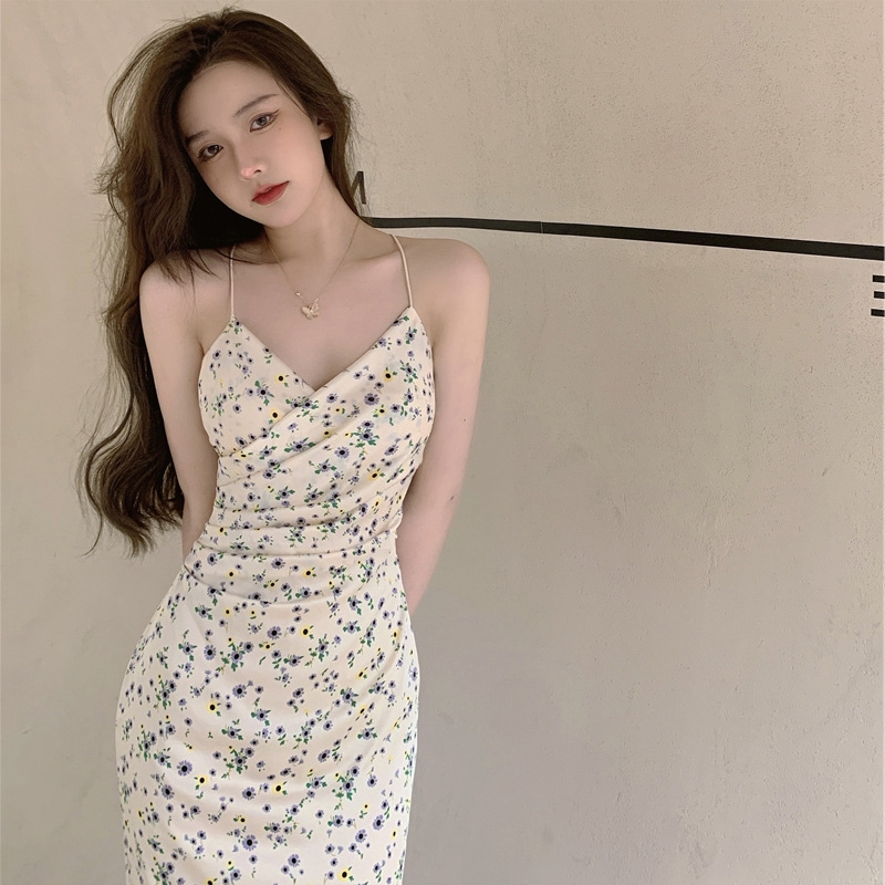 Váy không tay mùa hè Đầm thon nữ