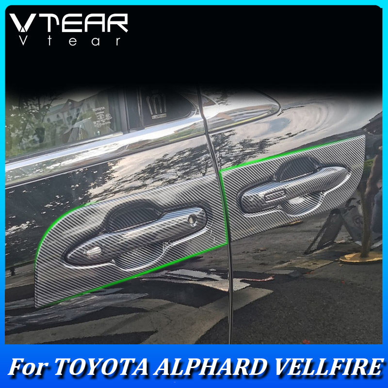 Vtear for Toyota Alphard Vellfire 2023 2024 Car Door Bowl Handle Patch ABS