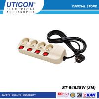 Uticon ST-8482SW (3M) Stop Kontak Kabel 4 Lb + Pengaman Soket + Saklar