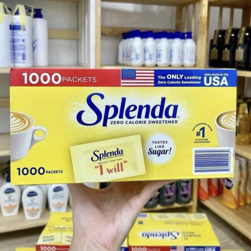 ĐƯỜNG ĂN KIÊNG SPLENDA - DÀNH CHO NGƯỜI TIỂU ĐƯỜNG VÀ ĂN KIÊNG 1000 gói -   + Nó ngọt giống như đường kính, chỉ cần 1 lượng nhỏ đã thay đổi hoàn toàn vị giác của mình    + Gói nhỏ tiện dụng cho 1 lần sử dụng