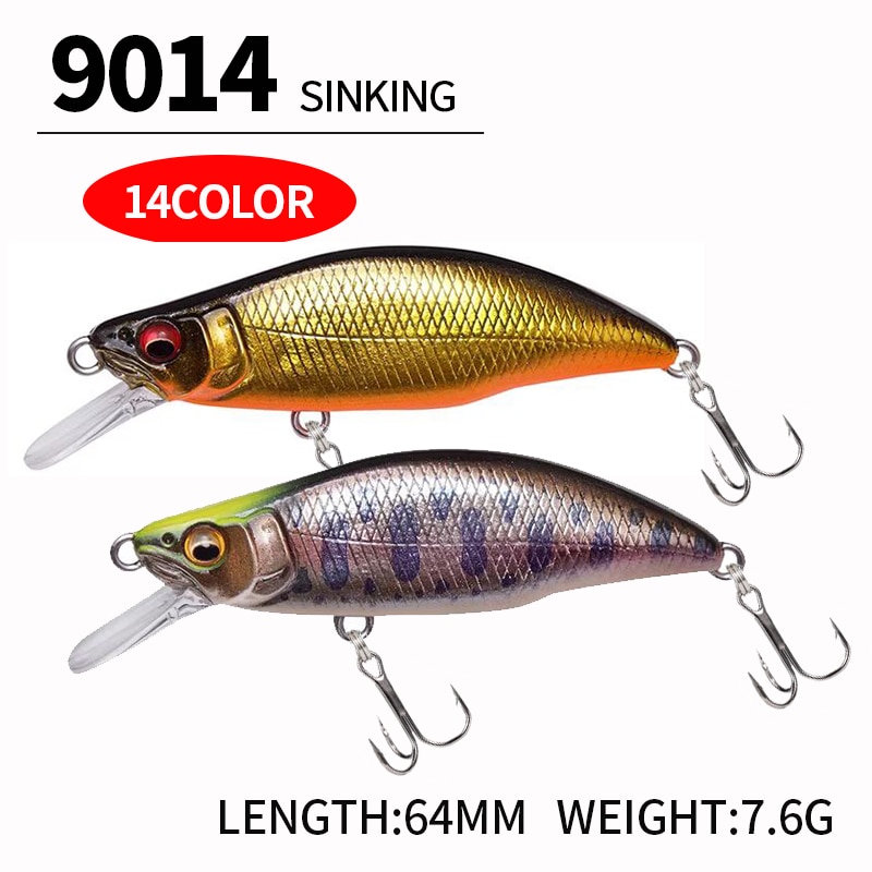 Câu cá 64mm 7.6g swimbaits Bass cá lớn crankbaits Mồi Câu Cá chìm wobblers cho Pike mồi cá tuế Đồ Câu Cá