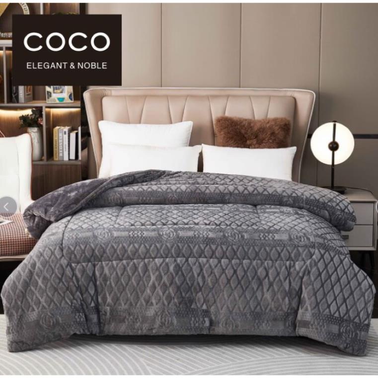 Chăn nỉ lông cừu coco siêu ấm, mền coco dày mịn, kích thước 2mx2m3, nặng 4kg - hàng xuất nhật
