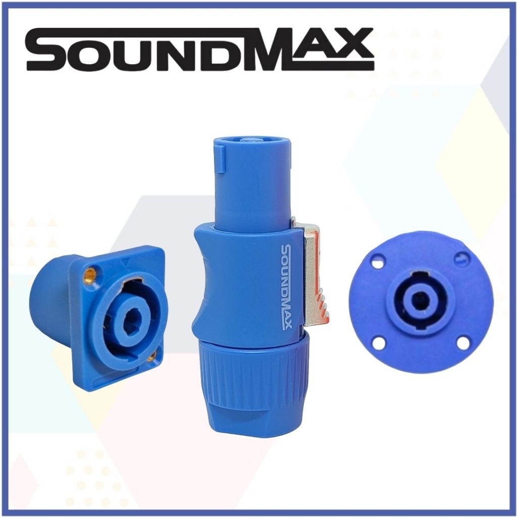 Jack Speakon Speaker 4 pin Socket Spikon kotak Sasis Spikon Bulat Biru Harga 16,500 rupiah*Gratis Ongkir