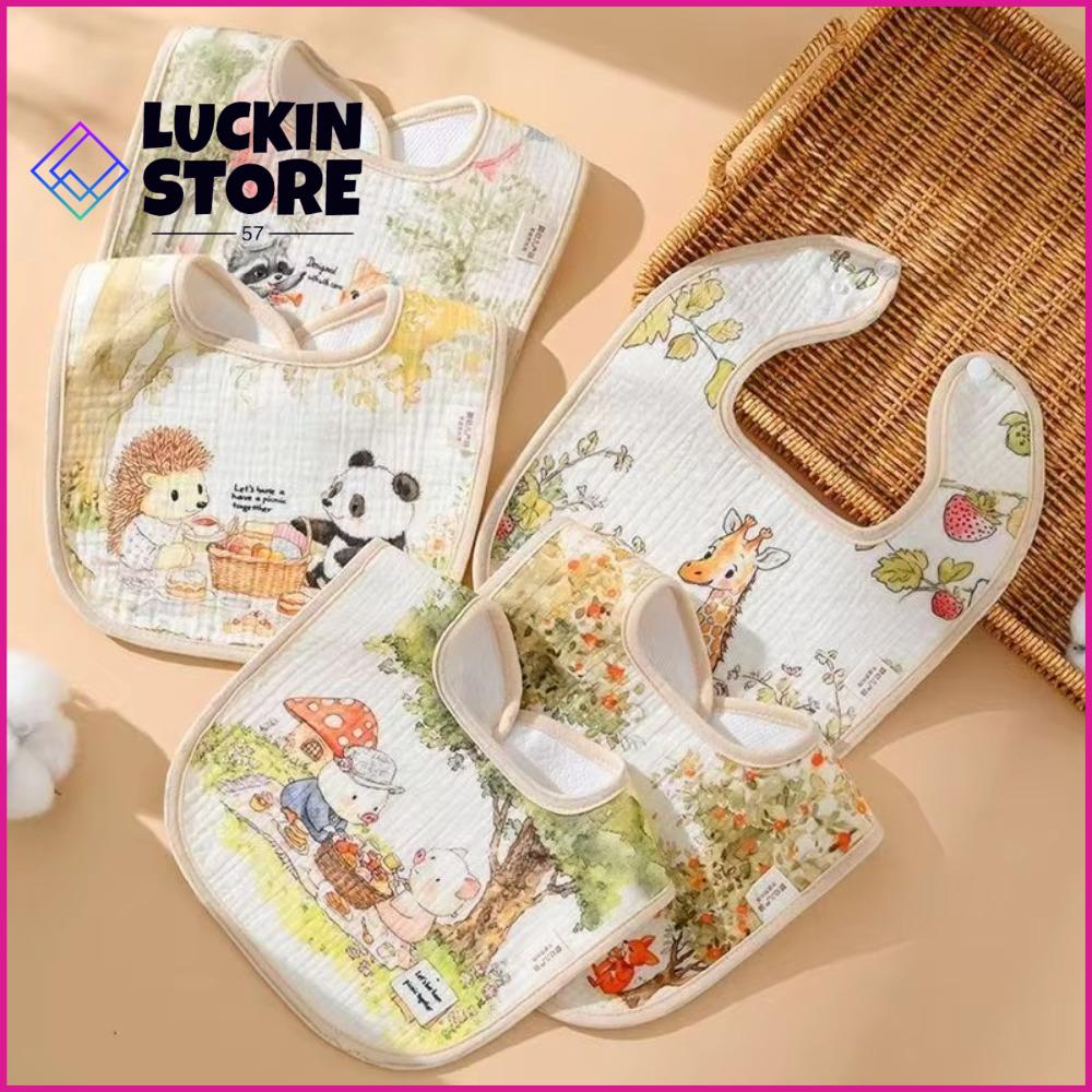 TREND 57SHOP Cổ điều chỉnh Yếm trẻ em Bông Chống nước Quần áo ợ Mềm mại Chăm sóc trẻ em Bảo vệ ăn uống dành cho bé gái và bé trai
