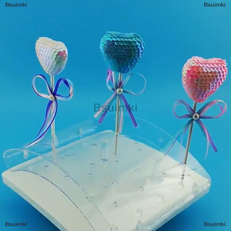 [COD] Bsuimki Giá đỡ trưng bày bánh Cupcake Kẹo Mút 20 lỗ bằng Nhựa Acrylic đế tháp tự làm